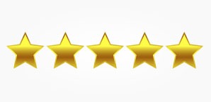 5 stars representing customer service